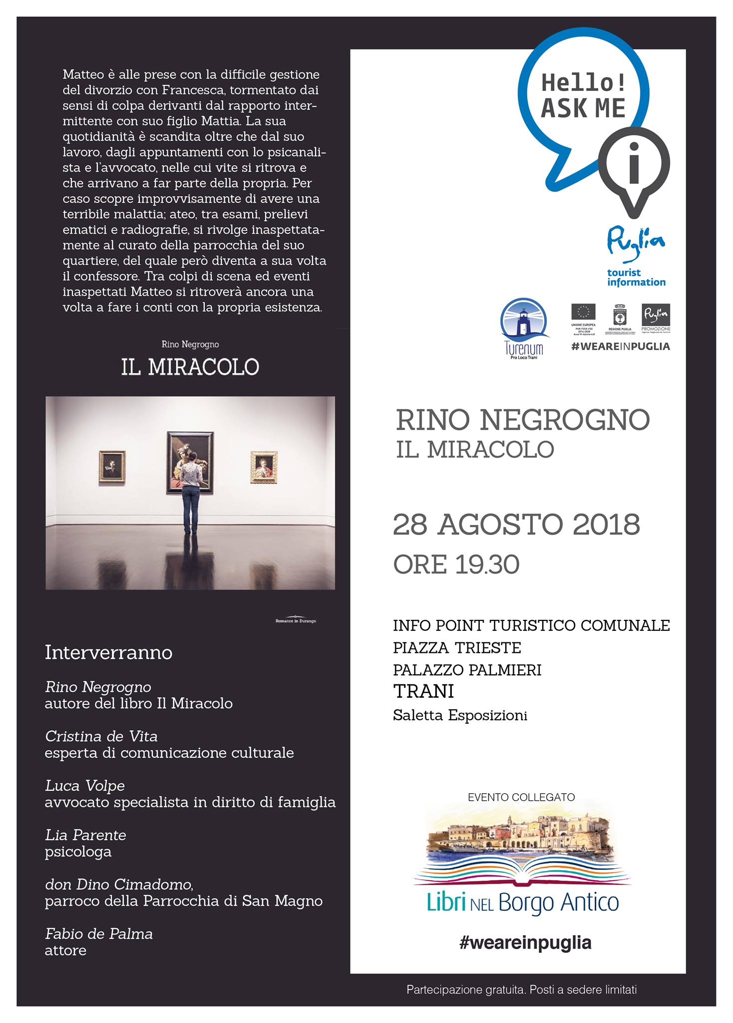 28 agosto 2018 - Il Miracolo - presentazione del libro e tavola rotonda sulla famiglia