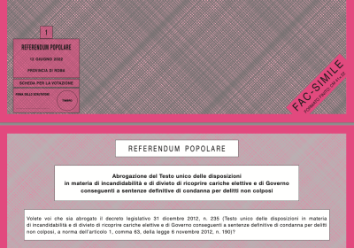 REFERENDUM 12 GIUGNO 2022: QUESITO N. 1